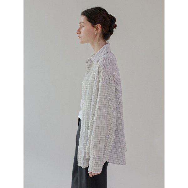 썸머 체크 셔츠_ivory