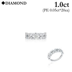 18K 튜더로즈 페어컷 다이아몬드 패턴 반지 LRF24047D