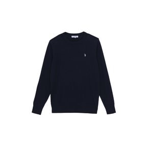 [U.S. POLO ASSN.]  네이비 봄 플레인 라운드니트 남성