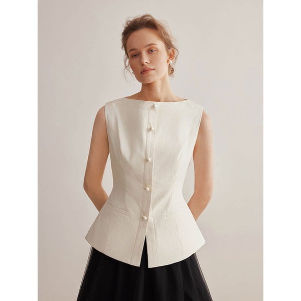 YY_Pearl buckle commute vest_2color