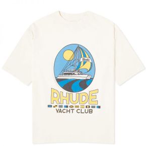 Rhude 루드 Yacht 클럽 티셔츠 - 빈티지 화이트 RHSS24TT20012611