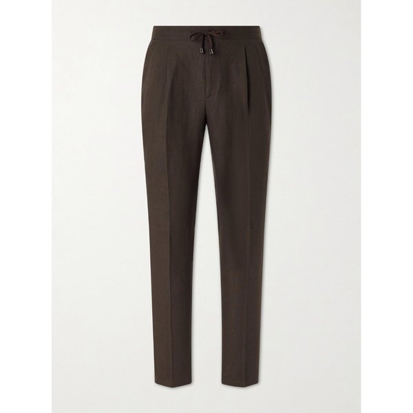 드 페트릴로 스트레이트 레그 플리츠 리넨 수트 팬츠 46376663163094036