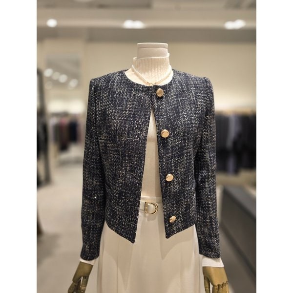 [파주점] 메탈사 라운드넥 버튼 트위드 자켓 JRBA0JK623