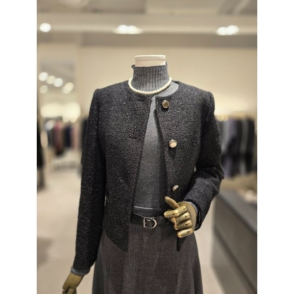 [파주점] 메탈사 라운드넥 버튼 트위드 자켓 JRBA0JK623