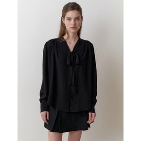 Dandelion tie blouse (black)