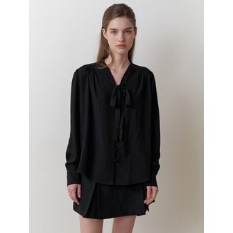 리엘 Dandelion tie blouse (black)