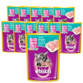 고양이파우치 위스카스 주니어 참치 80G X12팩 (1세 이하) /반려묘/애묘간식/냥이파우치