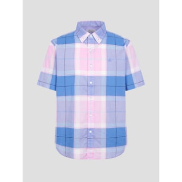 빈폴 24SS 아사면 헤릿체크 반소매 셔츠 - 핑크(BC4465C34X)