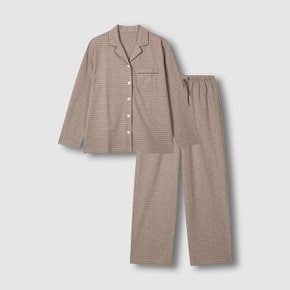 여 스마트 코튼 10부 파자마 세트(DARK BROWN/DARK GREY/MINT GREY/CHARCOAL)