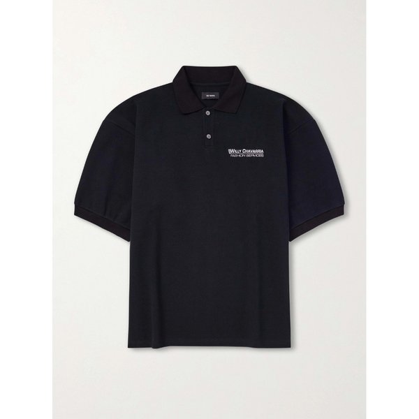 윌리 차바리아 로고 자수 코튼 피케 폴로 셔츠 46376663162997129