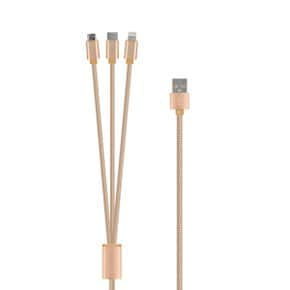 USB to 라이트닝 8핀 type-c Micro 5pin 3 in 1 충전 cable NEXT-1528LCMD