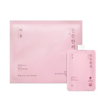 건강한약속 바른 든든한끼 다이어트 식사대용 단백질 쉐이크 딸기맛 45g, 1세트(7포입)