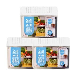 3개 2 IN 1 냉장고 탈취제 300ml 베이킹소다 참숯