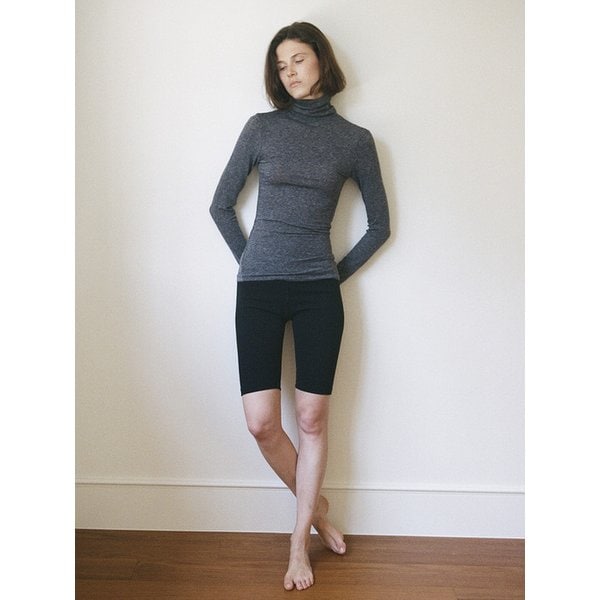 soft turtleneck top - grey