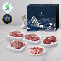 강원한우 로스세트 1호, 1+등급 이상, 총 1kg(등심 200g 2팩, 안심 200g 1팩, 채끝 200g 1팩, 특수부위 200g 1팩)