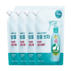 온더바디 코튼풋 발을씻자 풋샴푸 레몬향 리필 500ml 4개