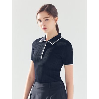 로드로아르 [LFSKP13BK] 스캘럽 골지 카라 니트 BLACK