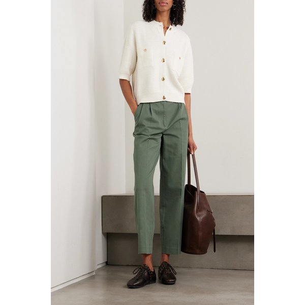 벨렌 플리츠 코튼 트윌 테이퍼드 팬츠 46376663162984340