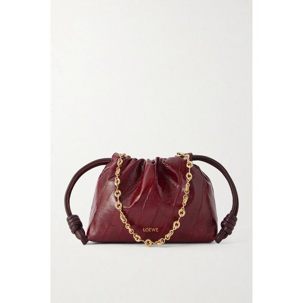 플라멩코 미니 가죽 트리밍 크링클 장어 클러치 46376663162983596