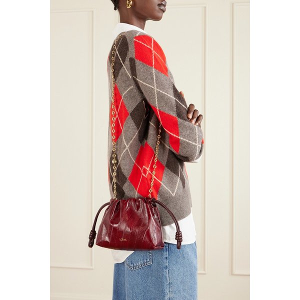 플라멩코 미니 가죽 트리밍 크링클 장어 클러치 46376663162983596