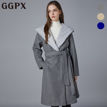 GGPX 벨티드 후드 숄 코트 (GO8CT001F)