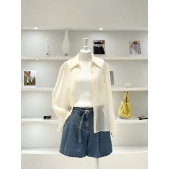듀엘 [여주점] 여성 시스루 포켓포인트 셔츠 블라우스 (L262PSC056)