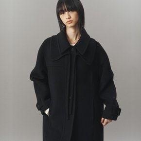 KNIT COLLAR BALMACAAN COAT_BLACK