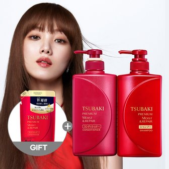 츠바키 프리미엄 모이스트 앤 리페어 샴푸 + 컨디셔너 +  모이스트 컨디셔너 리필 330ml