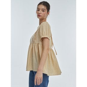 Any Short-Sleeve Blouse [Beige]