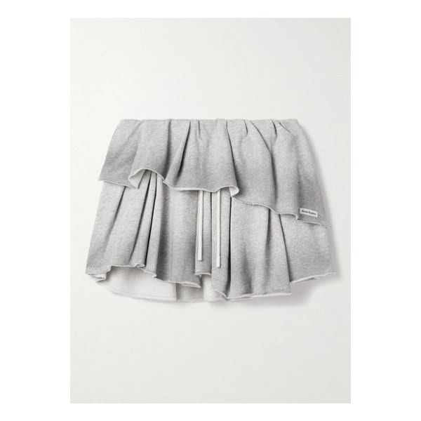레이어드  코튼 혼방 저지 미니 스커트 라이트 그레이 46376663162871113