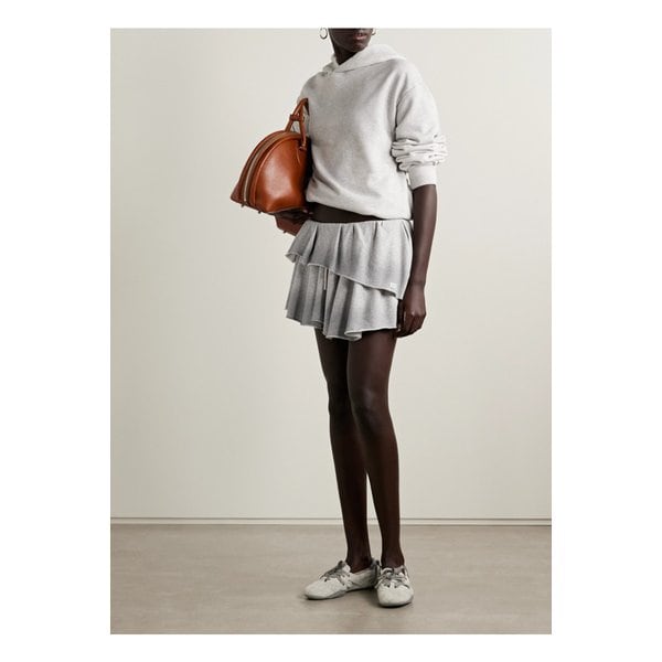 레이어드  코튼 혼방 저지 미니 스커트 라이트 그레이 46376663162871113