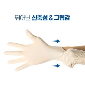 메디컴 세이프터치 라텍스글러브 진료용장갑 M 100매입 무분말 식품용