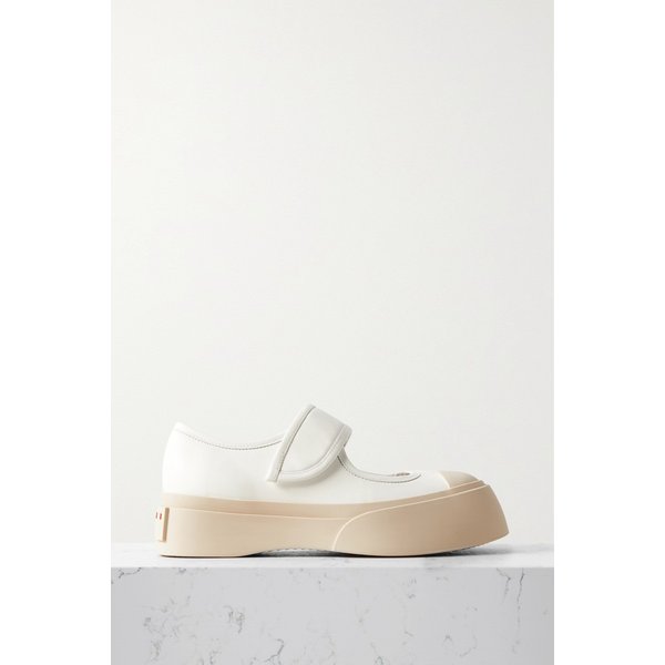 파블로 가죽 메리 제인 플랫폼 스니커즈 화이트