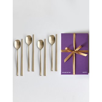 니코트 히어 4인 수저세트 Champagne Gold