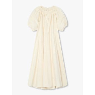 GCUT 볼륨 슬리브 벨티드 원피스_크림 7255237114