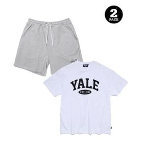 예일 (23SS) 2 TONE ARCH TEE + SWEAT SHORTS PACKAGE 화이트 / 그레이