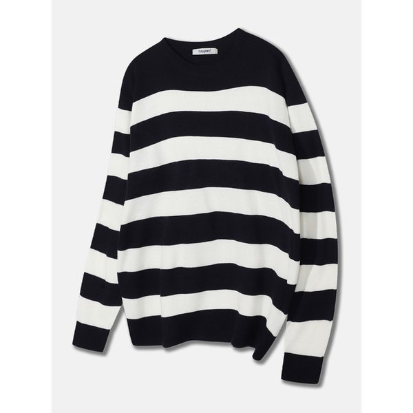 틱 스트라이프 크루넥 니트 - 3 COLOR