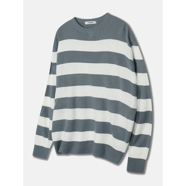 틱 스트라이프 크루넥 니트 - 3 COLOR