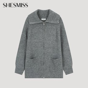 와이드 카라 집업 가디건_SSKCDO42670_MG