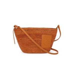 [LOEWE SILIT POCHETTE BAG] 로에베 실리트 라피아 카프스킨 포셰트백 라탄백 크로스백 브라운