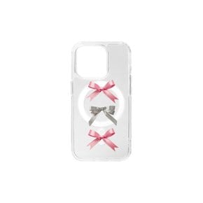 [MagSafe]Pink Silver Satin Ribbon phonecase