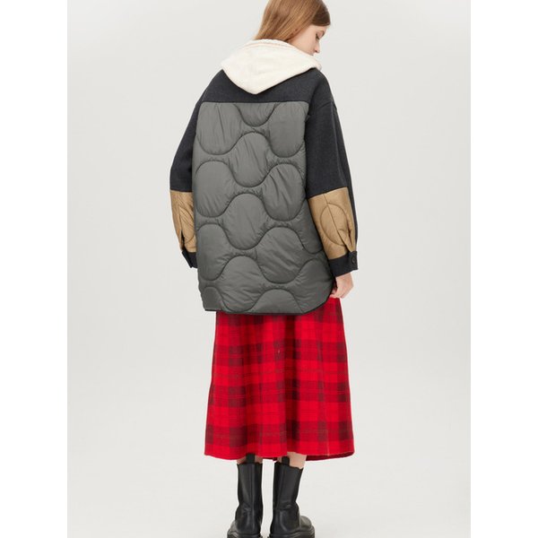 패딩 블록 하프 코트_BACT58561DG