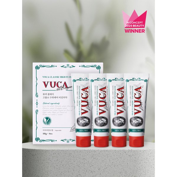 클래식 고불소 구취케어 비건치약 아쿠아민트향 110g 4개입