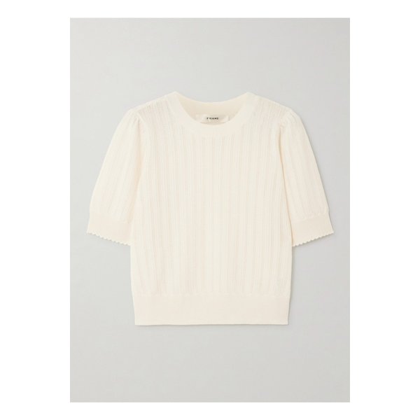 스캘럽 포인텔 니트 캐시미어 스웨터 크림 46376663162878752