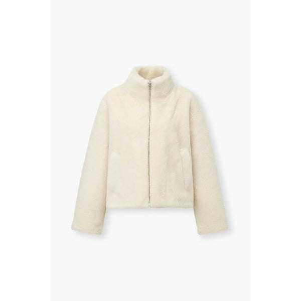 하이넥 신세틱 퍼 크롭 집업 자켓 7125475506106