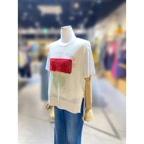 [여주점] 배색 패치 니트 베스트 (BAKV52531)