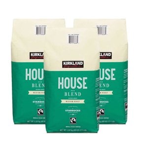 커클랜드 시그니처 미디엄 로스트 홀빈 원두 커피 Kirkland Signature House Blend Coffee 1.13kg 3개