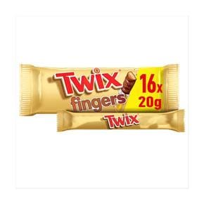 [해외직구] Twix 트윅스 카라멜 앤 밀크초콜릿 핑거 스낵바 20g 16개 2팩