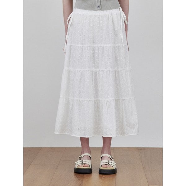 cancan flared ribbon skirt ivory