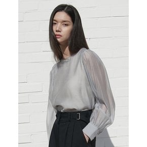 J710 see-through round blouse (2COLORS)